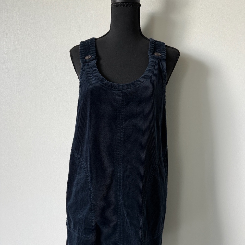 SOLD Corduroy Navy Pinafore Overall Dress